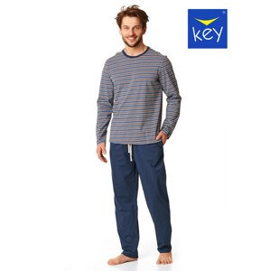 Pánské pyžamo Key MNS 384 B22 M-2XL džíny s pruhy M