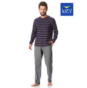 Pánské pyžamo Key MNS 038 B23 M-2XL tmavě modrošedá XL
