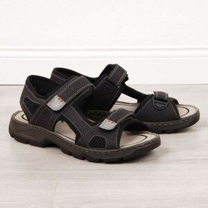 Rieker M R447 Pohodlné sandály na suchý zip černé 40