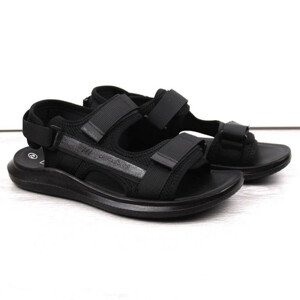 Pánské sportovní sandály M 23MN02-5801na suchý zip černé - News 40