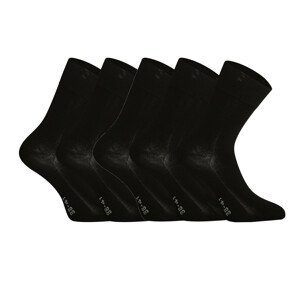 5PACK ponožky Gino bambusové bezešvé černé (82003) M