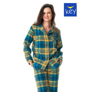 Dámské pyžamo LNS 407 B23 2XL-4XL tyrkysově žlutá 3XL