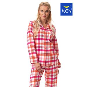 Dámské pyžamo LNS 437 B23 2XL-4XL růžová a bílá 3XL