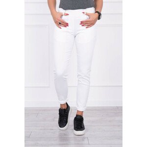 Kalhoty barevné džínové bílé XL-2XL-3XL