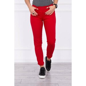 Kalhoty v barvě džínové červené XL-2XL-3XL