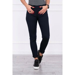 Kalhoty barevné džínové tmavě modré XL-2XL-3XL