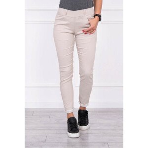 Kalhoty barevné džínové béžové XL-2XL-3XL