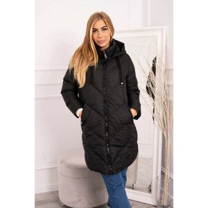 Zimní bunda s límcem a kapucí černá M