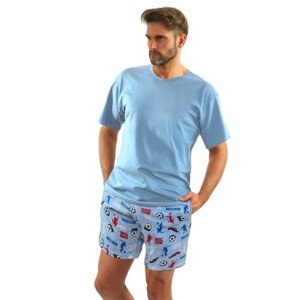 Pánské pyžamo Sesto Senso 2242/09 Blue/Football Pattern XL