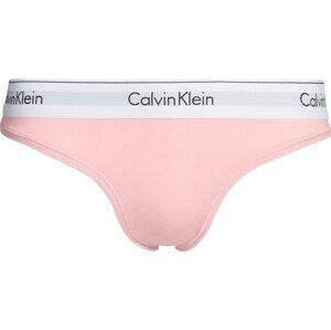 Dámská tanga Thong Modern Cotton 0000F3786E2NT světle růžová - Calvin Klein XS