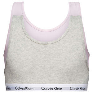 Dívčí podprsenka 2 Pack Girls Bralettes Modern Cotton G80G897000901 šedá/růžová - Calvin Klein 8-10