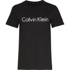 Dámské pyžamové tričko Pyjama Top Comfort Cotton S/S CREW NECK 000QS6105E001 černá - Calvin Klein XS