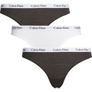 Dámské kalhotky 3 Pack Bikini Briefs Carousel 000QD3588EWZB černá/bílá - Calvin Klein XL