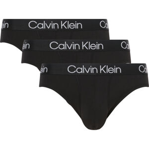 Pánské slipy 3 Pack Briefs Modern Structure 000NB2969A7V1 černá - Calvin Klein XS