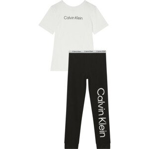 Dětské pyžamo Unisex Pyjama Set Modern Cotton KK0KK000910W0 bílá/černá - Calvin Klein 8-10