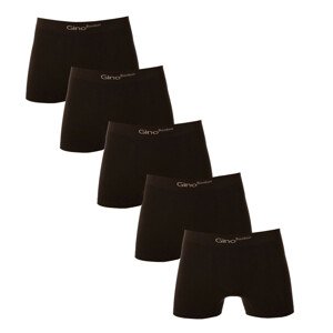 5PACK pánské boxerky Gino bezešvé bambusové černé (54004) XL