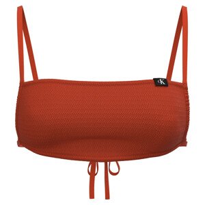 Dámské plavky horní díl Bralette Bikini Top CK Texture KW0KW02207S04 korálově oranžová - Calvin Klein L