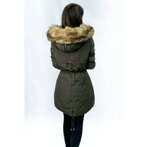 Teplá dámská zimní bunda parka v khaki barvě (W165) zielony XXL (44)