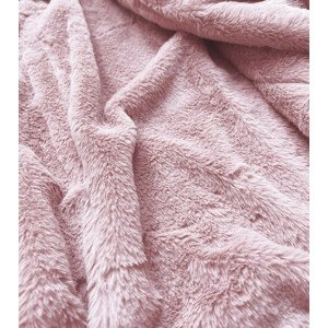Dámská semišová bunda ramoneska v pudrově růžové barvě s kožešinou (6502) Růžová S (36)