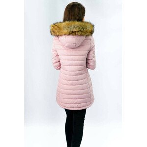 Tmavě modro-růžová odoustranná dámská zimní bunda s kapucí (W213) Růžová S (36)