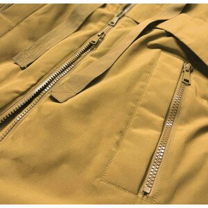 Žlutá dámská zimní bunda z různých spojených materiálů (7708) Žlutá S (36)