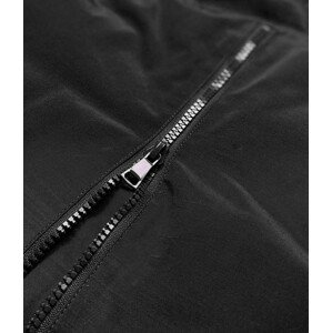Černá dámská zimní bunda z různých spojených materiálů (7708) černá S (36)