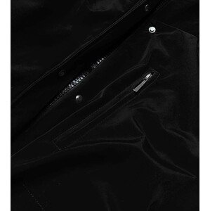 Černo-béžová dámská zimní bunda s kožešinovou podšívkou (W558BIG) Béžová 46