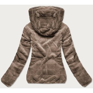 Krátká oboustranná dámská zimní bunda v kakaové barvě (M832X) Béžová M (38)