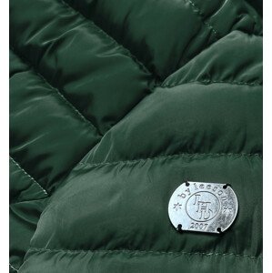 Zelená dámská prošívaná zimní bunda s kapucí (m-133) zielony S (36)