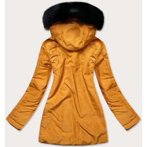 Žlutá dámská zimní bunda s kapucí (8951-C) Žlutá L (40)