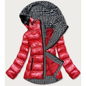 Červená metalická dámská bunda s kapucí (XW808X) Červená S (36)