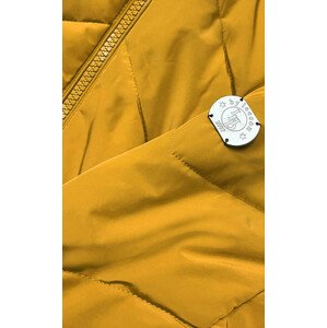 Žlutá dámská zimní bunda s kapucí (M-21308) Žlutá S (36)