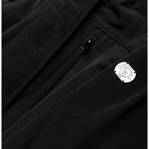 Černá dámská bunda parka s kožešinovou podšívkou (M-21207) černá S (36)