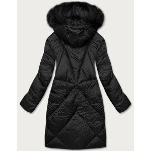 Dlouhá černá dámská zimní bunda (23070-1) černá L (40)