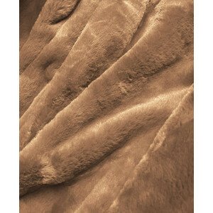 Dámská zimní bunda parka v karamelové barvě s kožešinovou podšívkou (M-21501) hnědá S (36)