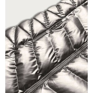 Stříbrná dámská metalická zimní bunda (5M778-401) srebrny M (38)