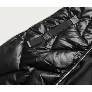 Černo-hnědá dámská zimní bunda s kapucí (5m775-392) černá XL (42)