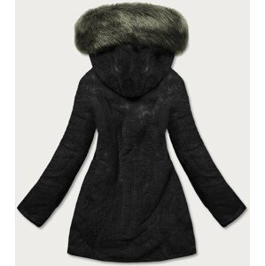 Khaki-černá teplá dámská oboustranná zimní bunda (W610) khaki XXL (44)