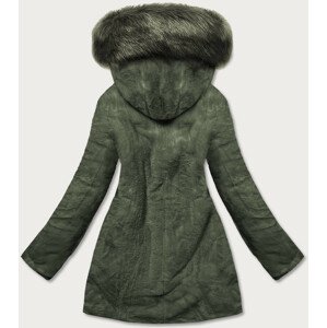 Teplá oboustranná dámská zimní bunda v khaki barvě (W610) zielony XXL (44)