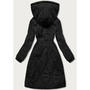 Černá dámská zimní bunda ke kolenům (M-21601) černá S (36)