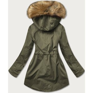 Khaki-béžová dámská zimní prošívaná bunda parka (M-21356) zielony XXL (44)