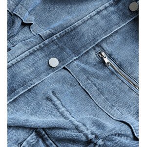 Světle modro/ecru dámská džínová bunda s kožešinovou podšívkou (BR8048-50046) Modrá XXL (44)