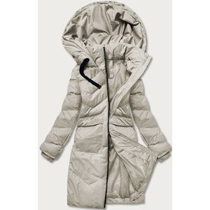 Lehká béžová dámská zimní bunda (5M735-62) Béžová S (36)