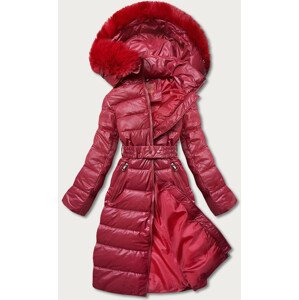 Dlouhá červená dámská zimní bunda (TY040-53) Červená XL (42)