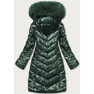 Zelená dámská zimní bunda s kapucí (TY037-38) zielony S (36)