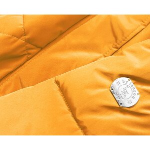 Žluto-béžová dámská prošívaná zimní bunda (M-21015) Žlutá L (40)