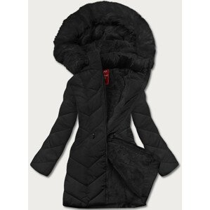 Černá dámská zimní bunda s kapucí (2M-21308) černá S (36)