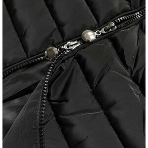 Černá prošívaná bunda s kapucí (L22-9865-1) černá 46