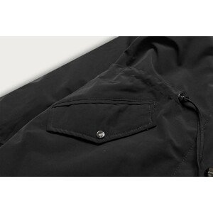 Černá dámská zimní bunda parka s kožešinovou podšívkou (W619/1) černá XXL (44)