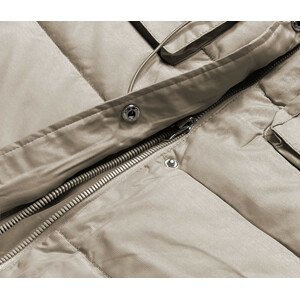 Béžová dámská zimní péřová bunda (CAN-865) Béžová XL (42)